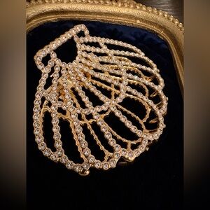 Elegant Gold Crystal Clamp Hair Clip